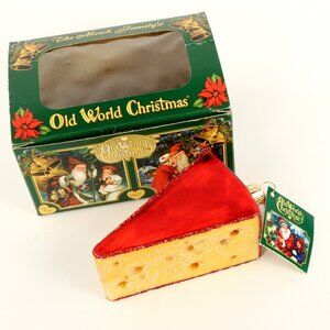 Cheese Wedge Ornament Old World Christmas Mouth Blown Glass
